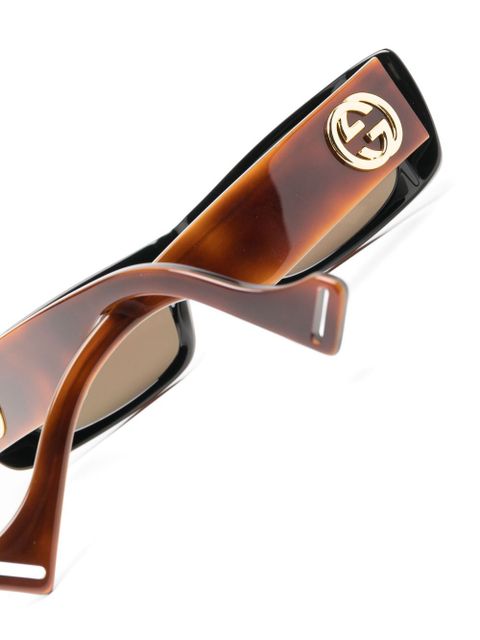 Gucci Eyewear rectangular-frame sunglasses - Brown
