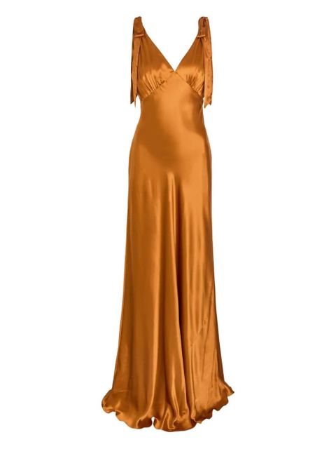Reformation tie-strap V-neck maxi dress - Orange - zdjęcie produktu nr 1