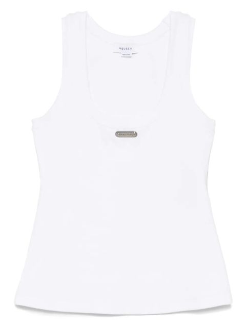 Alexander McQueen logo-plaque tank top - White - zdjęcie produktu nr 1