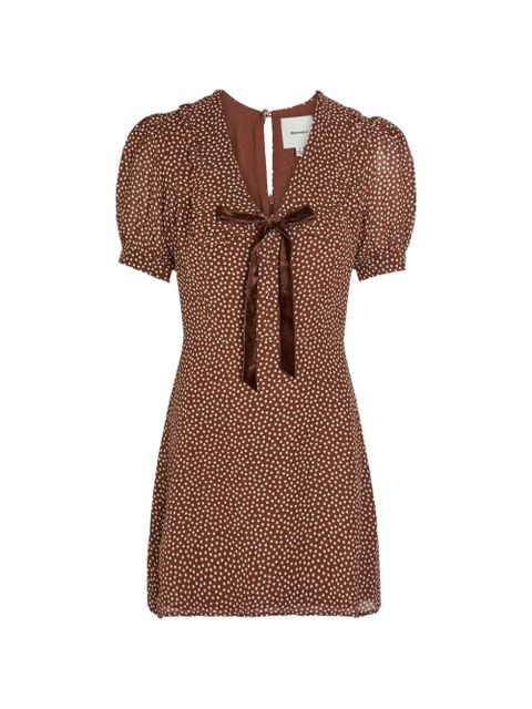 Reformation polka-dot ruffled mini dress - Brown - zdjęcie produktu nr 1