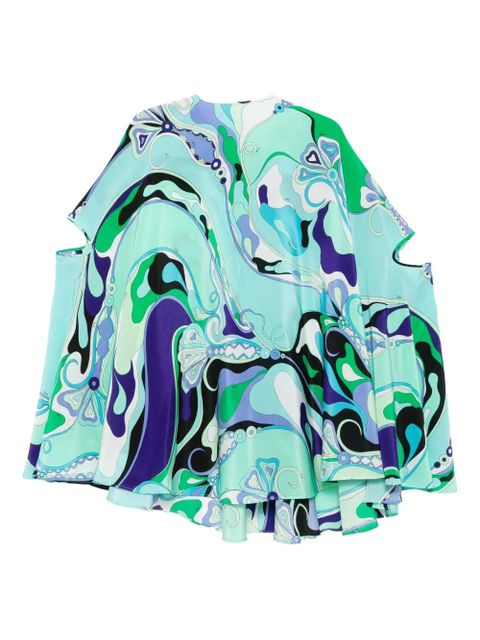 PUCCI Orchidee-print silk dress - Green - zdjęcie produktu nr 1