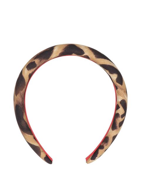 FENDI Fendi Leo animalier-print headband - Brown - zdjęcie produktu nr 2