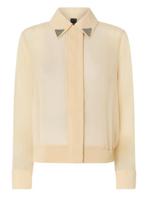 PINKO embellished-collar long-sleeve shirt - Neutrals - zdjęcie produktu nr 1