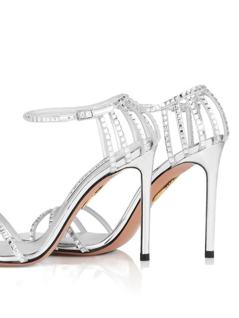 Aquazzura Sensation Crystal heeled sandals - Silver