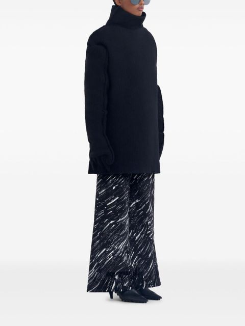 Marni graphic-print wide-leg trousers - Black