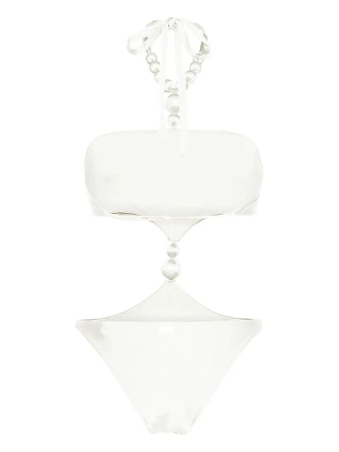 Cult Gaia Caitriona beaded swimsuit - White - zdjęcie produktu nr 2