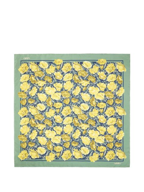 Valentino Garavani Apres l'Hiver poppies silk scarf - Yellow - zdjęcie produktu nr 1
