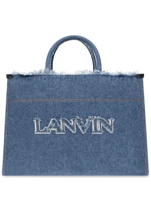 Lanvin logo-embroidered tote bag - Blue - zdjęcie produktu nr 1