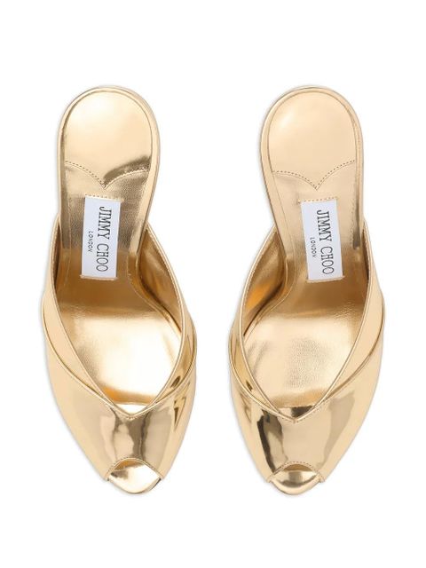 Jimmy Choo Brigitte peep-toe mules - Gold
