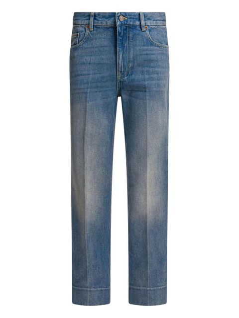 Valentino Garavani logo-patch cuffed denim jeans - Blue - zdjęcie produktu nr 1