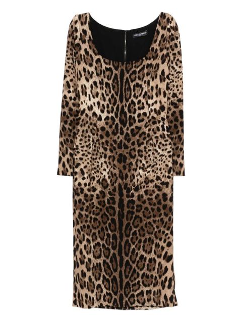 Dolce & Gabbana animal-print dress - Brown - zdjęcie produktu nr 1