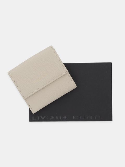 Liviana Conti portfel skórzany damski kolor beżowy A5WB53