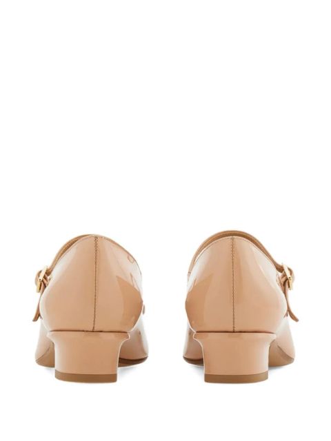 Ferragamo 30mm Mary Jane bow-detail pumps - Neutrals