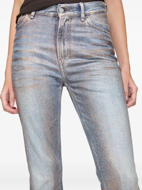 Acne Studios fitted glitter flared trousers - Blue