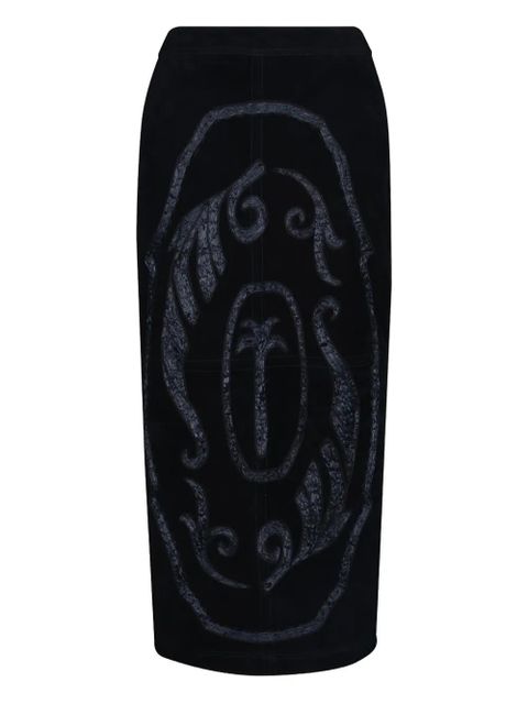 Johanna Ortiz Pueblo Ancestral printed leather midi skirt - Black - zdjęcie produktu nr 1