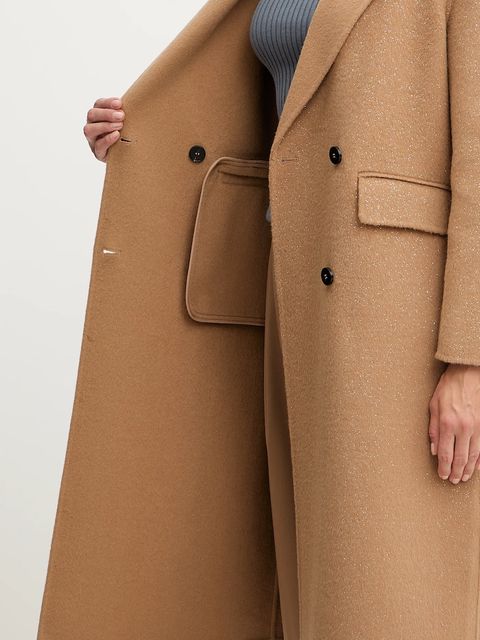 Simona Corsellini płaszcz wełniany kolor brązowy A25CPCPV0202