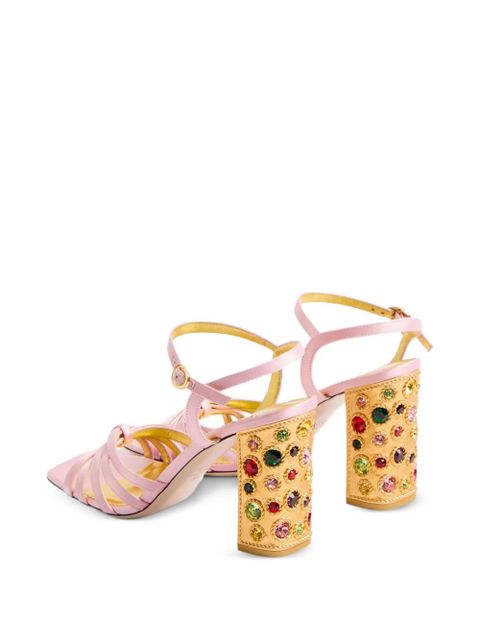 Valentino Garavani Preshoes satin sandals with crystals 90mm - Pink