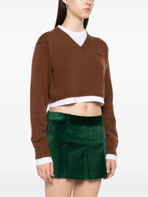 Miu Miu cropped sweater - Brown