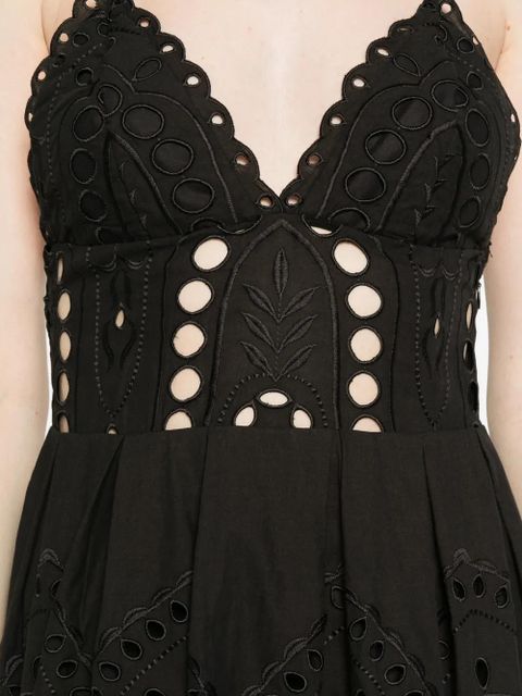 Charo Ruiz Ibiza Nix scalloped eyelet mini dress - Black