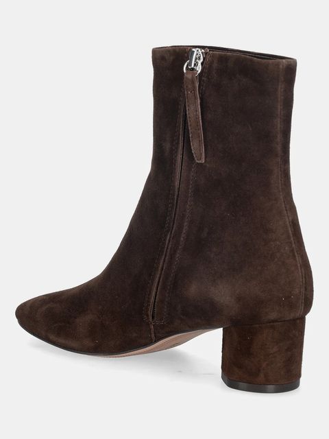 Nokwol botki zamszowe Alyssa Brown Suede damskie kolor brązowy na słupku Alyssa Brown Suede