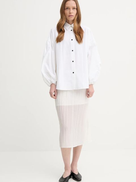 AERON koszula HALEY damska kolor beżowy relaxed z kołnierzykiem klasycznym SH191471 - zdjęcie produktu nr 2