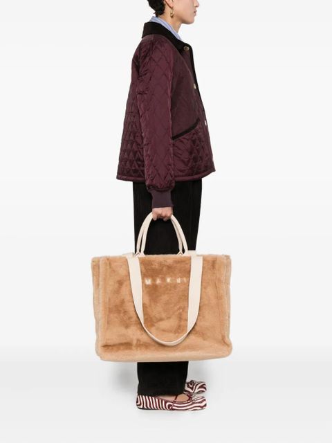 Marni logo-embroidered tote bag - Brown - zdjęcie produktu nr 2