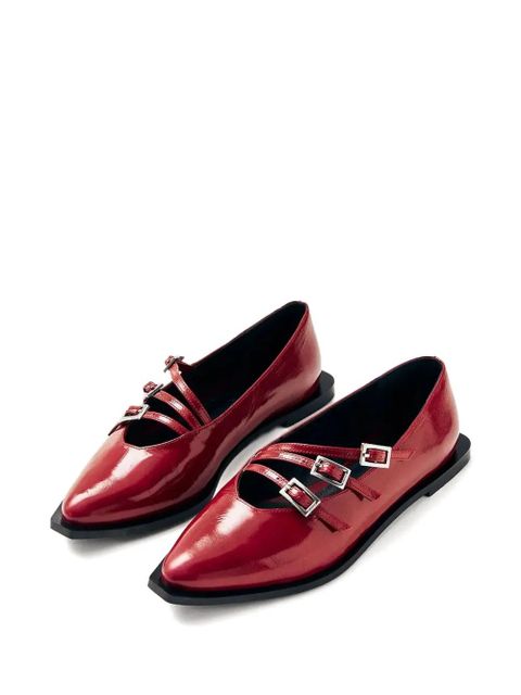 ALOHAS Jive buckle-strap pointed flats - Red - zdjęcie produktu nr 2