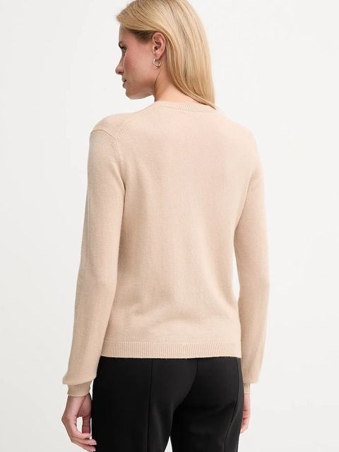 United Colors of Benetton kardigan z dodatkiem wełny damski kolor beżowy lekki 102HD502B