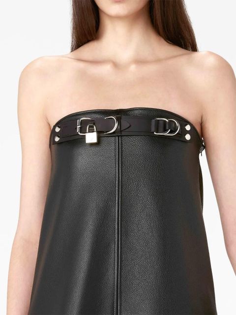 JW Anderson padlock-embellished ruffled leather minidress - Black