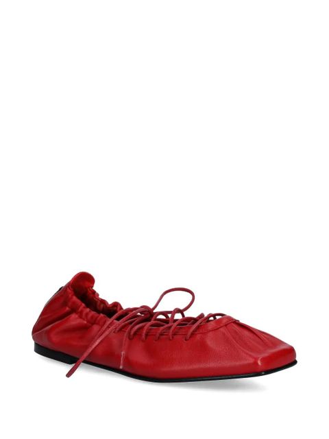 ALOHAS Aureline lace-up square-toe flats - Red - zdjęcie produktu nr 2