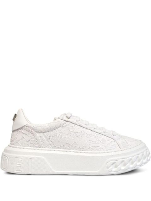 Casadei Off Road lace-effect chain-trimmed sneakers - White - zdjęcie produktu nr 1