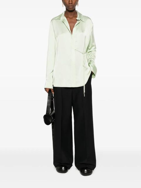Jil Sander wrap satin shirt - Green - zdjęcie produktu nr 2
