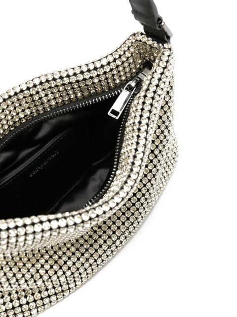 Self-Portrait small Diamante crystal-embellished tote bag - White