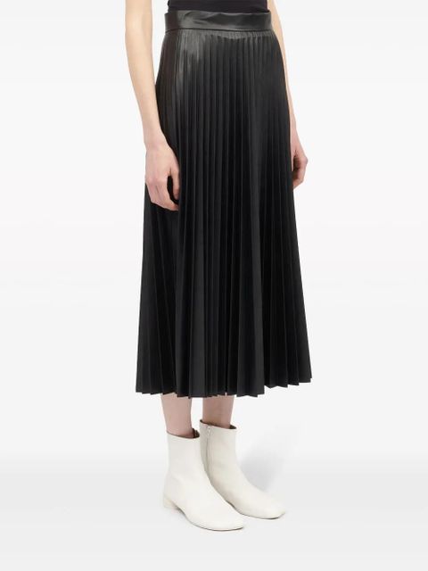 MM6 Maison Margiela pleated faux-leather midi skirt - Black