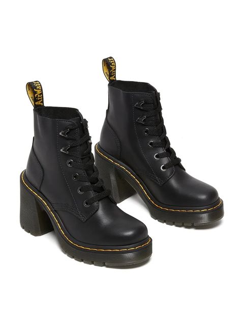 Dr. Martens botki skórzane Jesy damskie kolor czarny na słupku DM27613001 - zdjęcie produktu nr 2