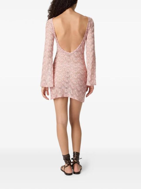 Missoni long-sleeve pattern mini beach dress - Pink