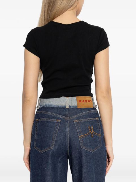 Vivienne Westwood orb-embroidered crop top - Black