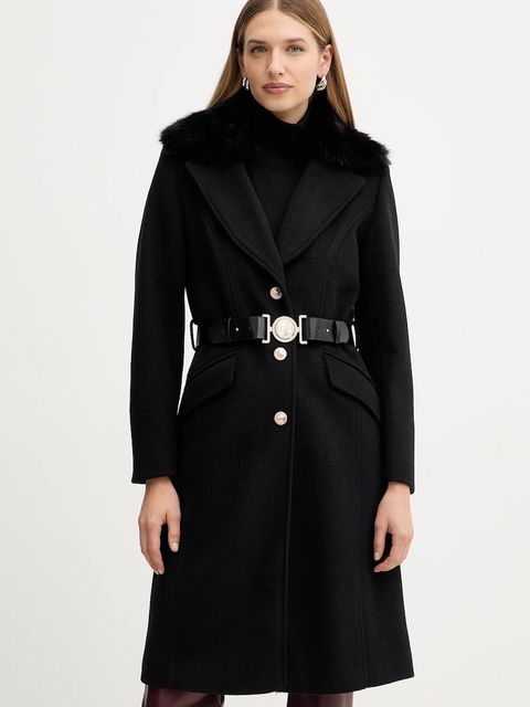 Guess płaszcz z domieszką wełny NEW PATRICE kolor czarny W5BL25 W2672 - zdjęcie produktu nr 1