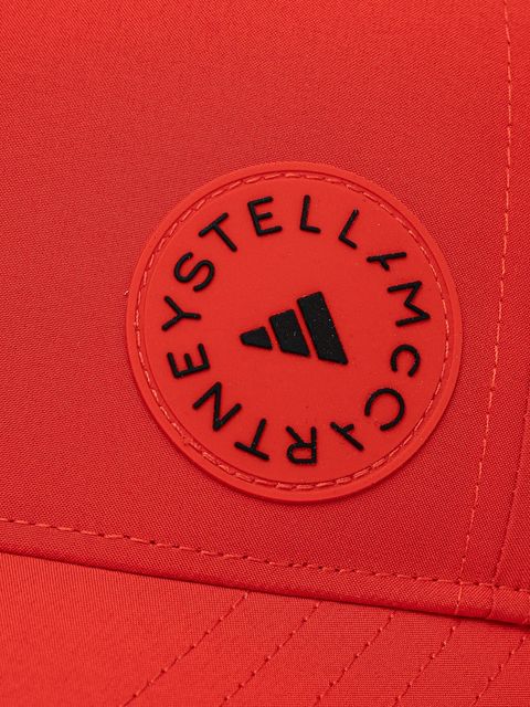 adidas by Stella McCartney czapka z daszkiem kolor czerwony gładka JN4859