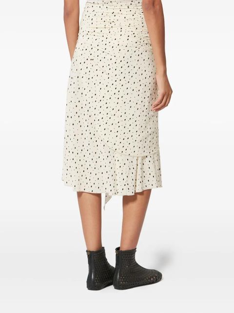 ISABEL MARANT Gyelle ruffled polka dot skirt - Neutrals