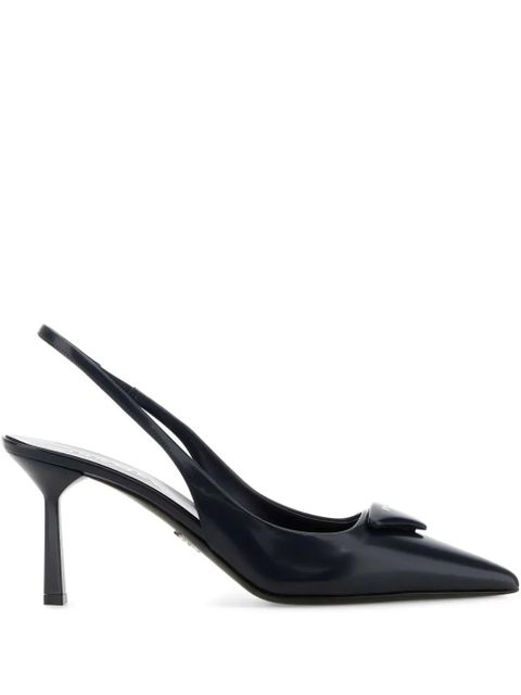 Prada 75mm triangle-logo slingback pumps - Blue - zdjęcie produktu nr 1
