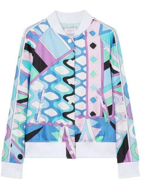 PUCCI Vivara-print silk-twill bomber jacket - Blue - zdjęcie produktu nr 1