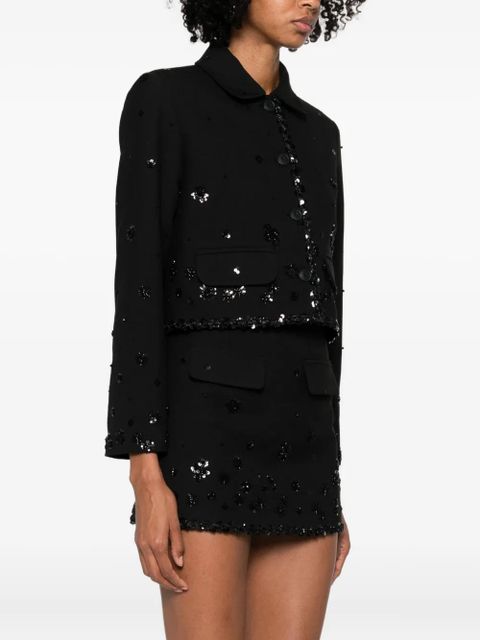 Maje sequin-embellished jacket - Black