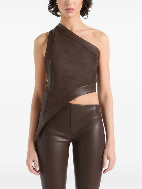 Manière De Voir asymmetric backless top - Brown