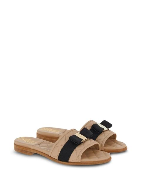 Ferragamo Vara bow quilted slides - Neutrals - zdjęcie produktu nr 2