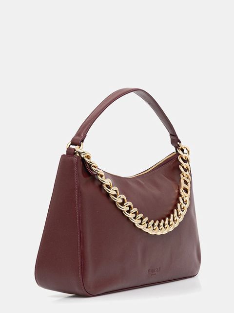 Twinset torebka skórzana kolor bordowy 252TB7161 - zdjęcie produktu nr 2