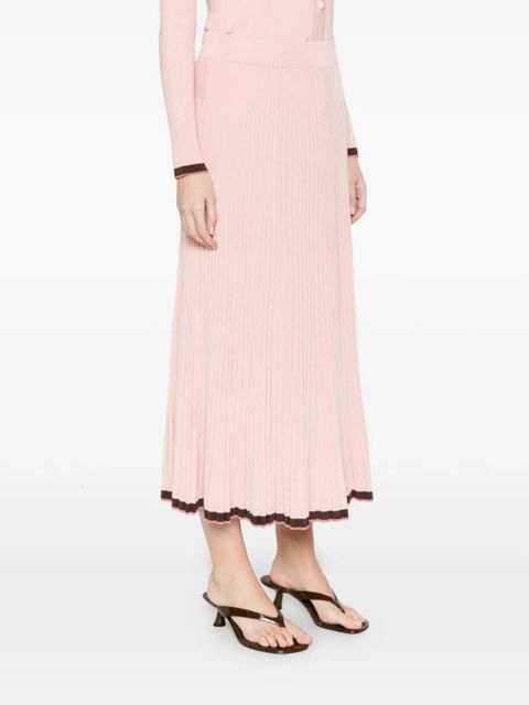 ZIMMERMANN contrast rib midi skirt - Pink