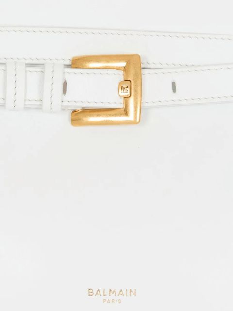 Balmain medium belted-detail shoulder bag - White