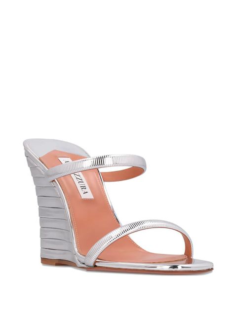 Aquazzura 95mm Riviera wedge sandals - Grey