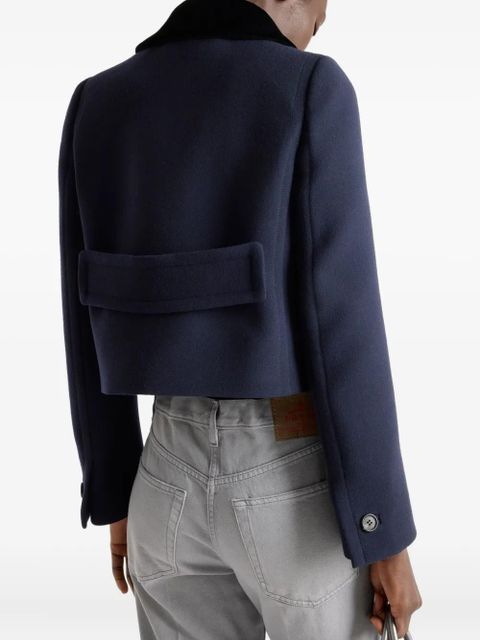 Prada velvet-collar jacket - Blue
